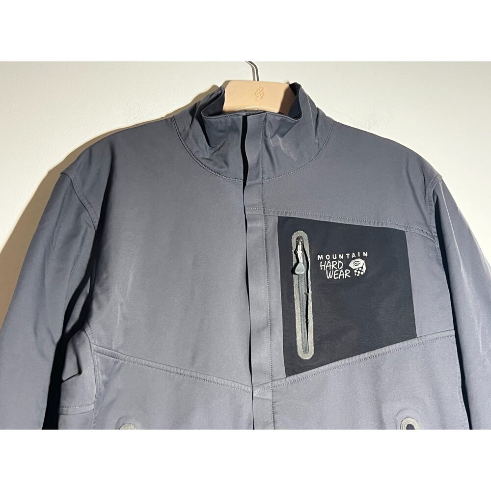 Mountain Hardwear Men EUC Gray Conduit Full Zip Softshell Airshield Jacket L - Picture 2 of 8